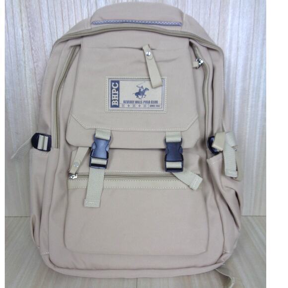 Beverly Hills Polo Club BHPC Backpack Tan Cushioned‎ Straps - Picture 1 of 7